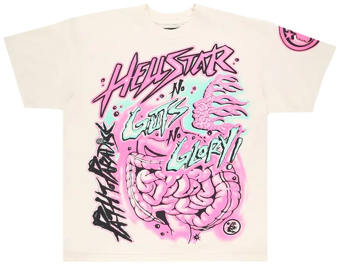 Hellstar No Guts No Glory T-Shirt 'White/Pink'