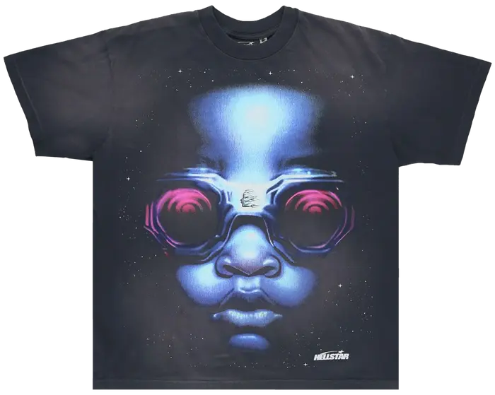 Hellstar Goggle T-Shirt 'Black/Blue'