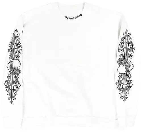 Chrome Hearts Chrome Hearts Love You Floral Crewneck Sweatshirt 'White'