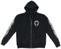 Chrome Heart Horseshoe Floral Cross-Sleeve Zip Up Hoodie 'Black/White'