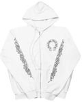 Chrome Hearts Floral Cross Zip Hoodie 'White'